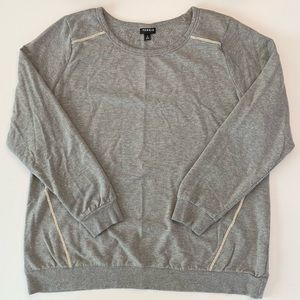 Torrid Jewel Trim Sweatshirt Ulta Soft Fleece Grey Rhinestones Sz 2X Loungewear